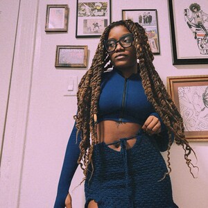 Crochet mini skirt