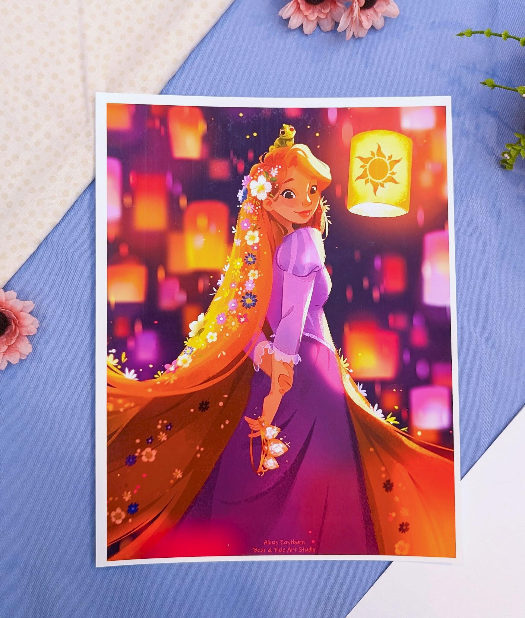 Lantern Princess rapunzel tangled classic Princess Art Print size 8.5x11 Etsy