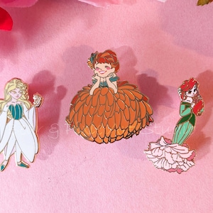 Flower Princess Collection (3) Hard Enamel Pins - Classic Princesses ...