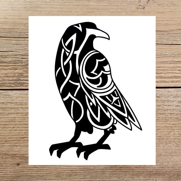 Nordic Celtic Raven Decal Vinyl Car Sticker, Heathen, Viking, Shieldmaiden, Shield Maiden Asatru, Pagan, Thor, Odin, Norse