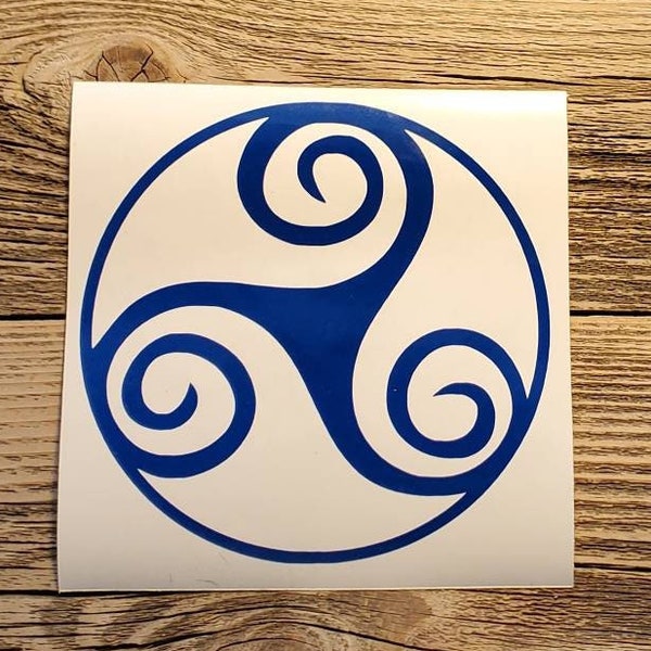 Circled Celtic Triskelion Decal Permanent Adhesive Vinyl Heathen, Asatru, Pagan, Wiccan