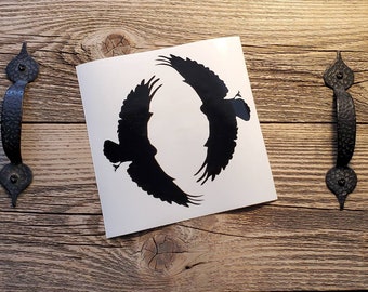 Hugin Munin Odin's ravens , Decal Permanent Adhesive Vinyl Heathen, Viking, Asatru, Pagan, Shieldmaiden