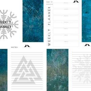 Printable Weekly Planner With Viking Norse Names of the Week and Room ...