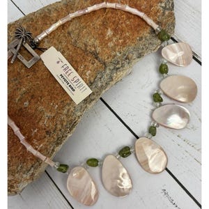 NEUE Lilly Pulitzer x Peyote Vogel Sterling Silber Perlmutt Halskette J193 Bild 2