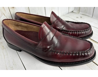 GH Bass Weejuns Logan オックスフォード ペニーローファー メンズ 10D バーガンディ オックスブラッド レザー