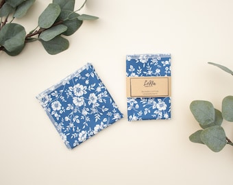 Cotton Hankies, Handkerchief from OEKO-TEX Standard Cotton , Handmade Hankies, Handmade in UK