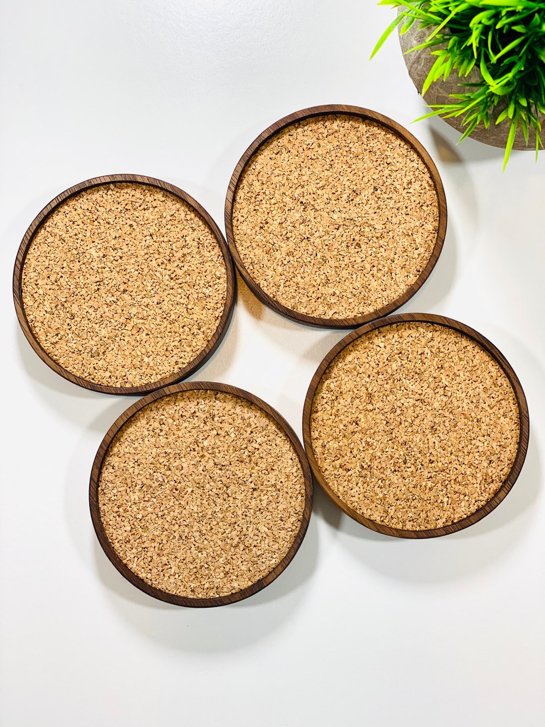 Wooden Coasters Cork Inlay - Etsy