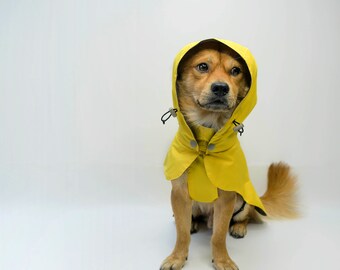 Dog Raincoat Yellow Cat Dog Jacket Outer Wear Waterproof Rain Slicker Poncho Custom Pet Cloth