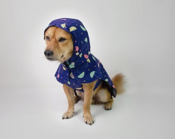 Imperméable avec parapluie pour chien, Veste pour chien, Manteau d'extérieur, Vêtements de pluie pour chiot pour animal de compagnie, Tissu personnalisé fait main pour grand chien