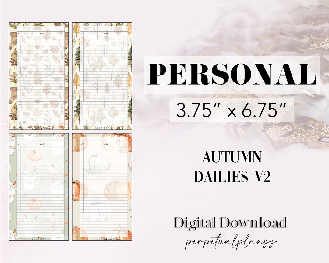 Autumn Dailies V2 Personal Rings Printable Planner Insert - Etsy