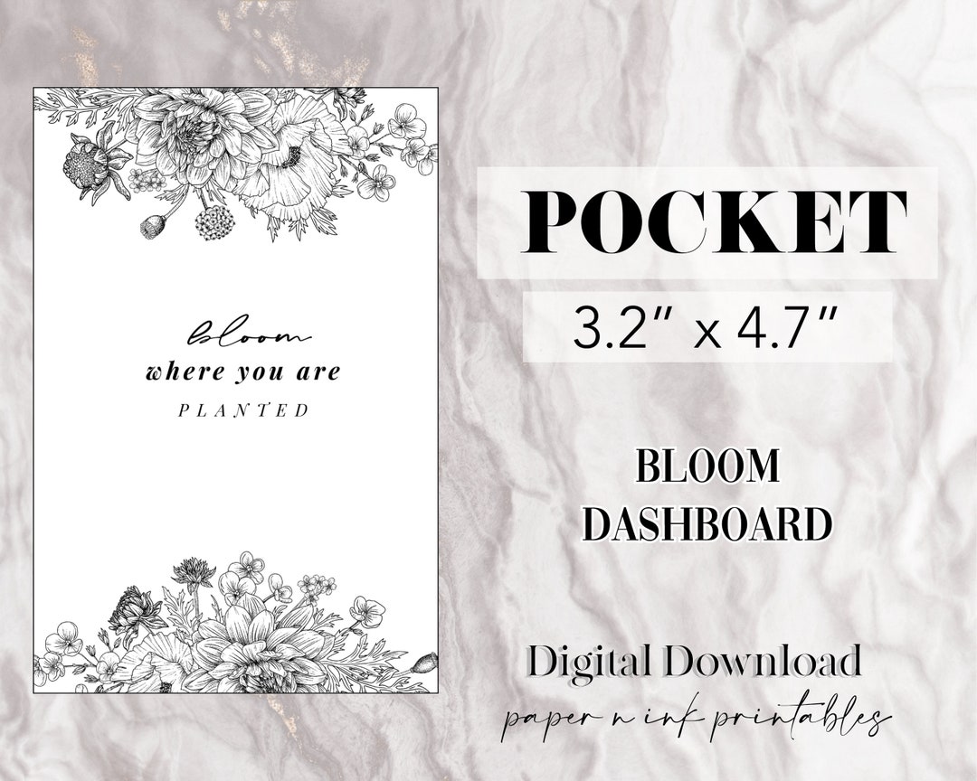 Bloom Dashboard POCKET RINGS Printable Planner Insert - Etsy