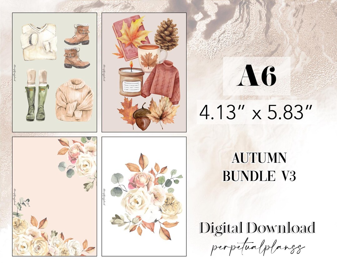Autumn Bundle V3 A6 Rings Printable Planner Insert - Etsy