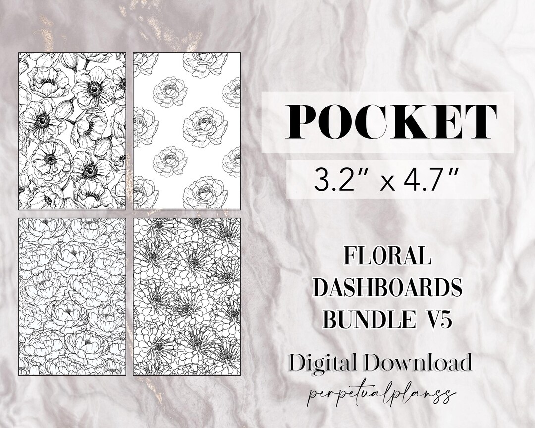 Floral Dashboard Bundle V5 Pocket Rings Printable Planner Insert - Etsy