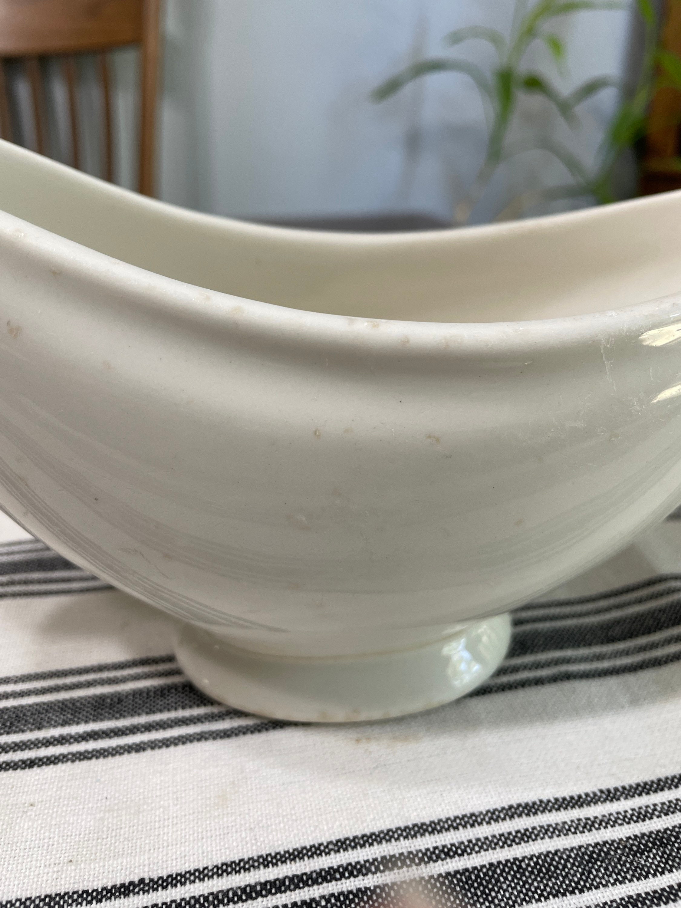 Vintage 1942 U.S.Q.M.C. Ironstone Gravy Boat. White Heavy Etsy