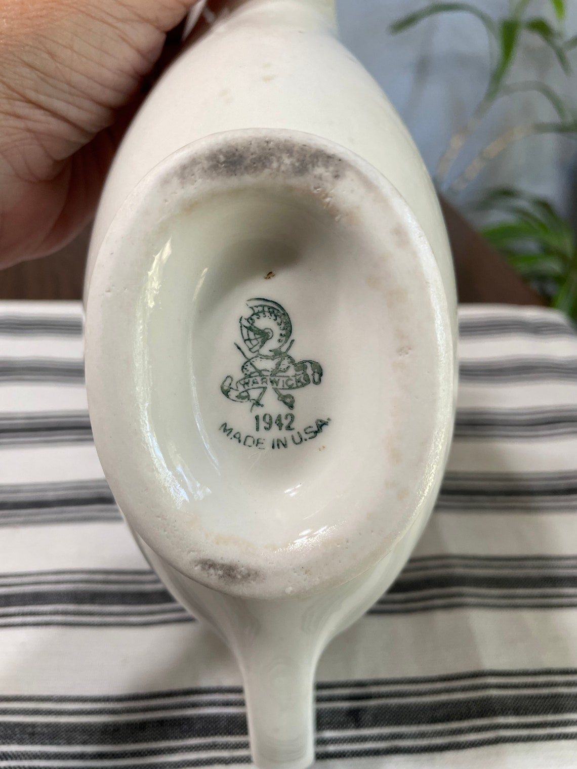 Vintage 1942 U.S.Q.M.C. Ironstone Gravy Boat. White Heavy Etsy