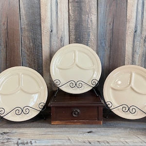 Vintage 1950s Wellsville China Plates. Heavy Ironstone Plates. Tan Glazeware Vintage Plates. Restaurantware Hotel Plates. Train Dining Car.