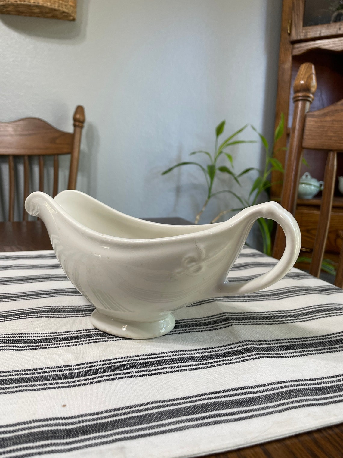 Vintage 1942 U.S.Q.M.C. Ironstone Gravy Boat. White Heavy Etsy