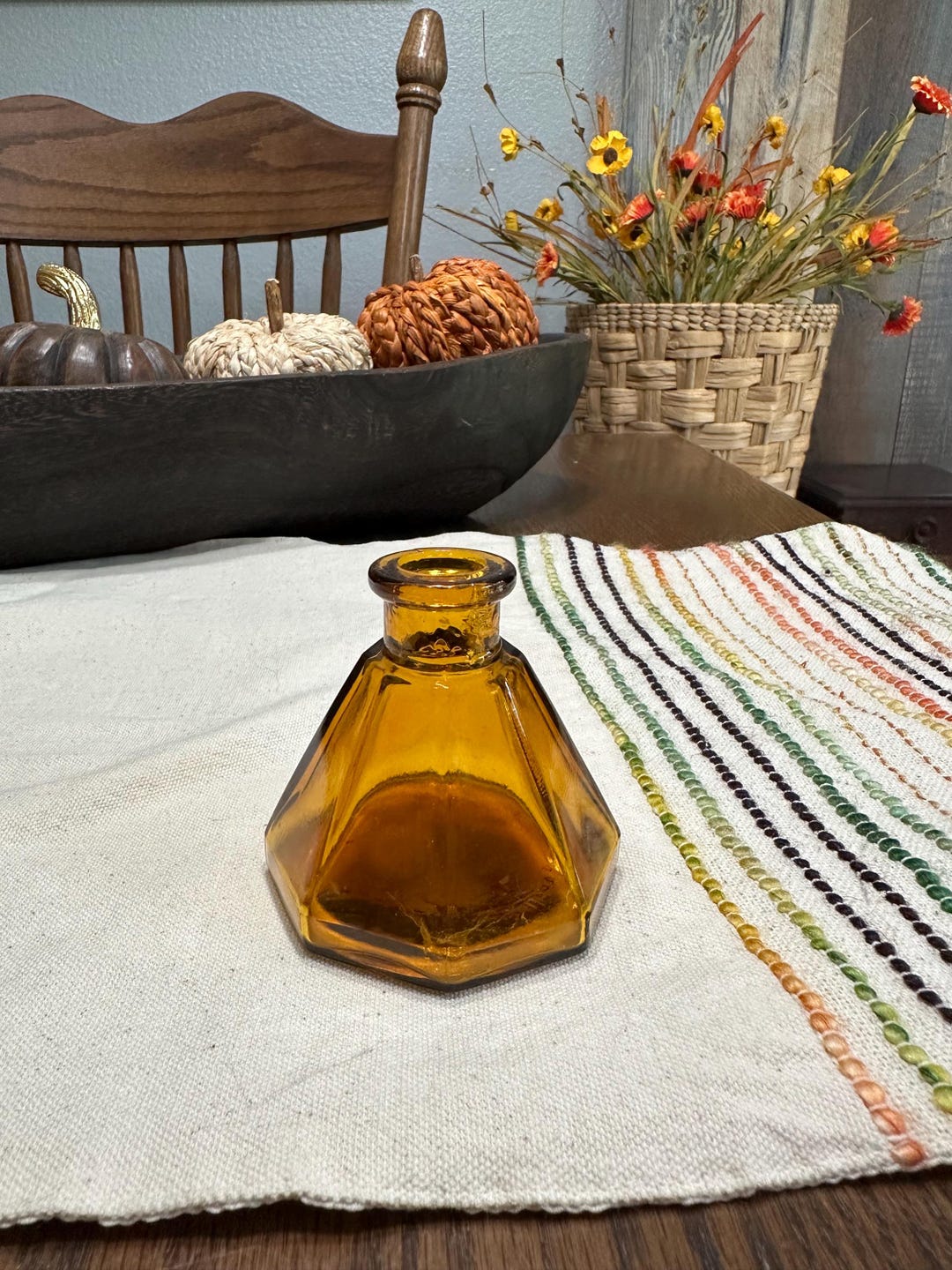 Vintage Amber Inkwell, Made in Japan, Eight Sided Glass Inkwell - Etsy