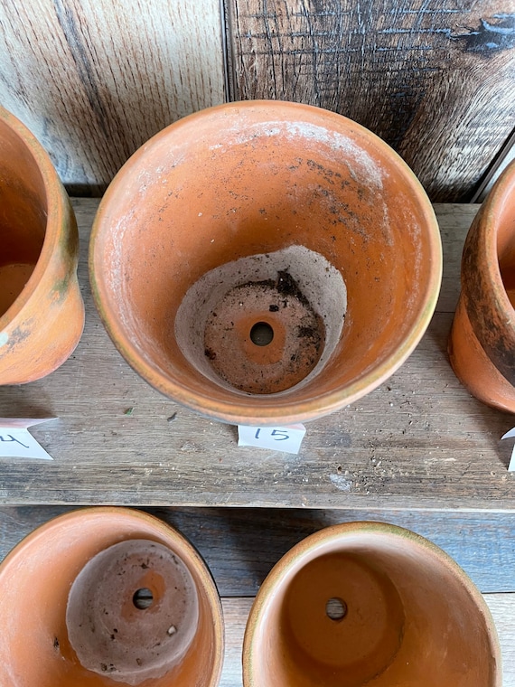 Vintage Terra Cotta Clay Flower Pot, Natural Patina (4.5 Inch) - Etsy