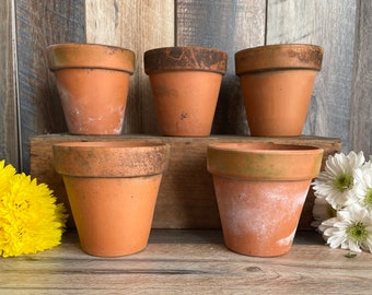 10Pcs Small Mini Clay Ceramic Terracotta Pot Plant Pots for Wedding Favor Orange 
