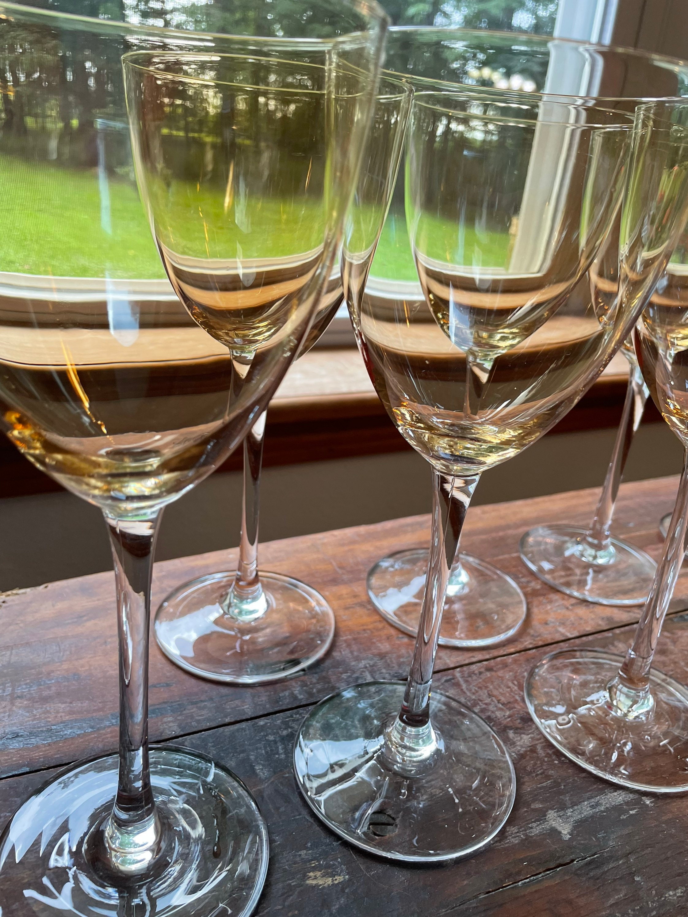 Vintage Amber Stemware. Long Stemmed Wine Glasses. Water Etsy