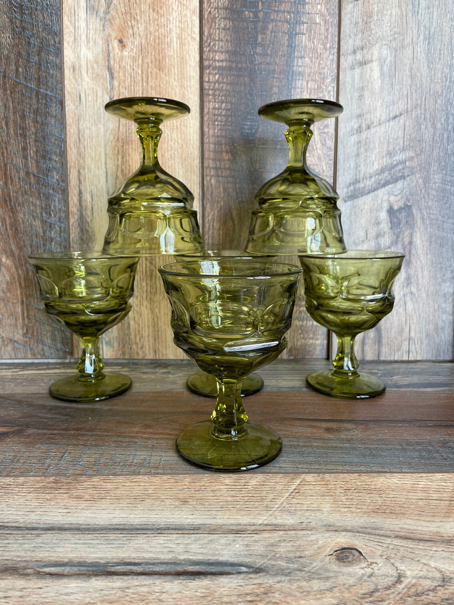 Green Fostoria Stemmed Wine Glasses. Avacado Green Sherbet Etsy