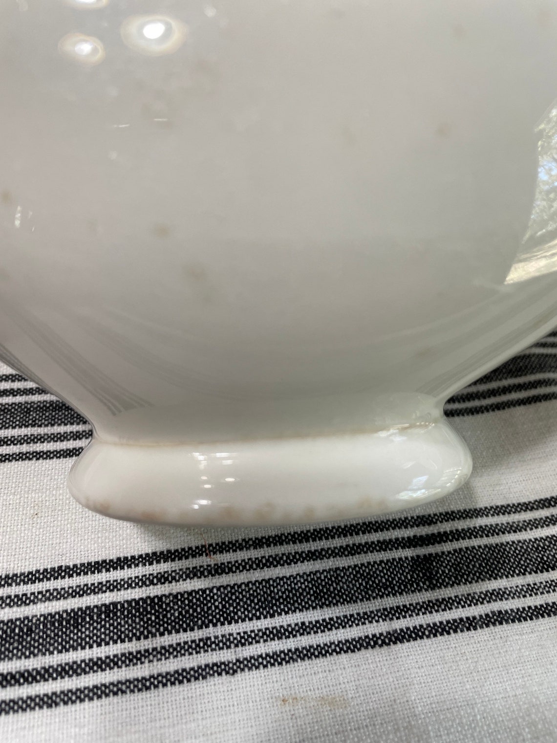 Vintage 1942 U.S.Q.M.C. Ironstone Gravy Boat. White Heavy Etsy