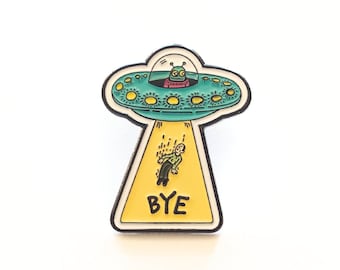 Alien Emoji Enamel Pin - 1 Inch, Black Nickel, For Jackets Backpacks - View #5