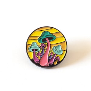 Mushroom enamel pin - Cool magic mushroom lapel pin - Psychedelic soft enamel pin - Pin for backpack - Trippy pin badge - Mushroom lapel pin