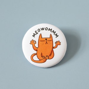 Cute cat pinback button - Funny button pin for backpack - Orange cat pinback button - Cat pin badge