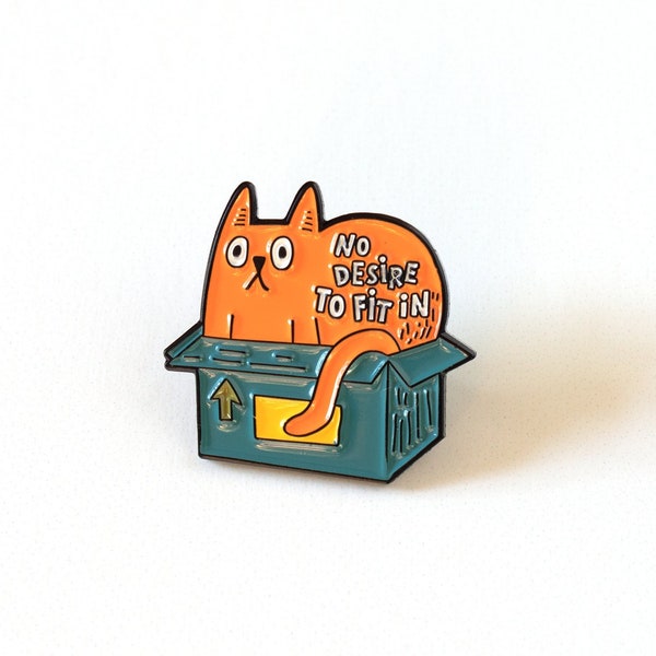 Funny cat soft enamel pin - Cute orange cat pin - Aesthetic enamel pin - Pins for backpacks - Cool hat pins - Saying lapel pin