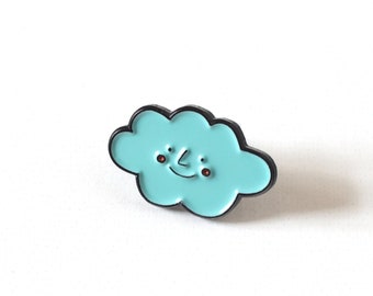 Cute cloud enamel pin - Mini soft enamel pin - Small collar pin - Pin for backpacks - Cloud pin badge - Positive lapel pin