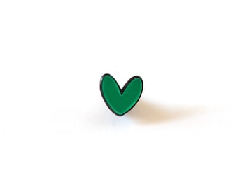 Minimalistische groen hart emaille pin | Eenvoudige en schattige reversspeld met hart | Klein liefdesspeldje voor jassen, tassen en hoeden | Lief subtiel speldje