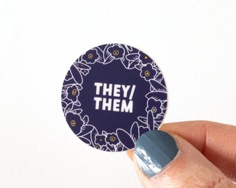 Sticker zij/zij voornaamwoorden - sticker geslacht - LGBTQ+ Pride-sticker - Pride-sticker