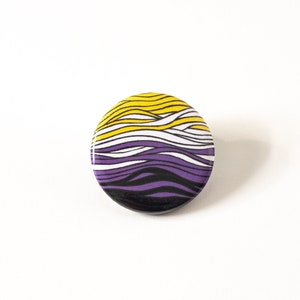 Subtle nonbinary flag pin - Genderfluid pinback buttons - Pins for backpacks - Non binary pride pin