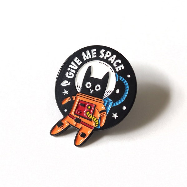 Astronaut cat soft enamel pin - Cute space cat pin - Aesthetic enamel pin - Pins for backpacks - Cool hat pins - Funny lapel pin