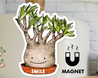 Cute positive car magnet - Fun fridge magnets - Smile refrigerator magnet - Motivational cool magnet - Succulent magnet - Plant magnet
