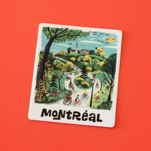 Adesivo de cena de parque de Montreal | Adesivo de ciclovia de Montreal | Adesivo colorido de natureza de Montreal | 2,55 x 3 polegadas
