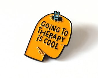 Pin de esmalte para concientizar sobre la salud mental / Pin "Ir a terapia es genial" / Pin de solapa positivo / Pin para concientizar sobre la terapia / Pin para romper el estigma