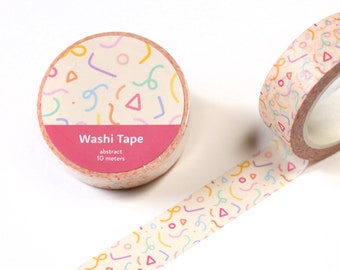 Minimal washi tape - Cute Cool washi tape - 15mm washi tape - Pastel Abstract planner tape