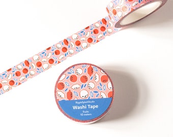 Cute lemon washi tape - Fruit washi tape - Summer washi tape - Pink washi tape - Cool planner tape - 15mm washi tape