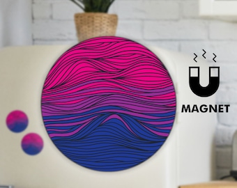 Aimant subtil du drapeau Bi de Zazzle.be Liste d'envies Vous avez des idées ? Aimant décoratif pour réfrigérateur | Aimant de voiture LGBTQ | 3 x 3 pouces