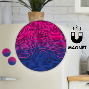 Subtil biflagmagnet | Dekorativ kylskåpsmagnet | HBTQ-bilmagnet | 7,5x7,5 cm