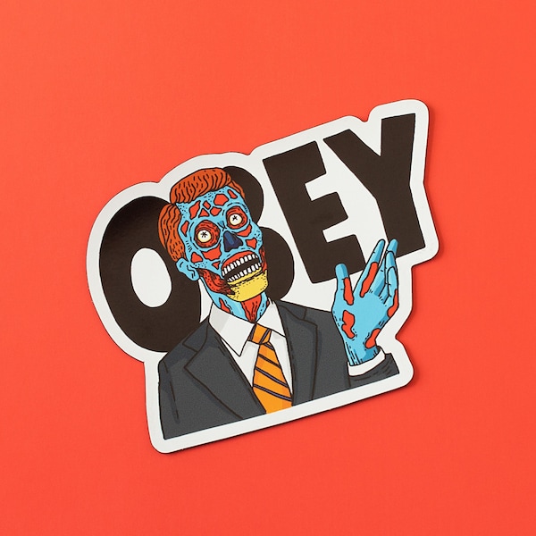 Ze leven buitenaardse sticker - OBEY Cool Sticker - John Carpenter filmsticker