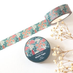 Floral Washi Tape | Colorful Flower Washi Tape for Scrapbooking, Journaling, and Crafts | Cute Planner Tape | Spring Botanical Washi Tape