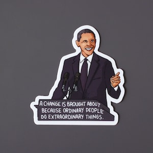 Autocollant en vinyle Barack Obama | Sticker politique motivant | autocollant d'autonomisation | 3 x 3 pouces