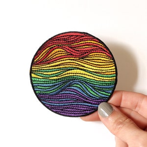 Gay Pride Flag Embroidered Patch - Rainbow Subtle Iron-On Patch - LGBTQ+ Pride