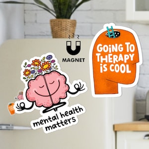 Mental Health Matters Magnet Set | Motivational Fridge Magnets | Therapy and Mental Health Awareness