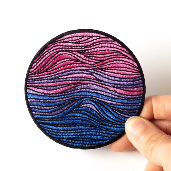 Bisexual Flag Iron-On Patch | Subtle Pride Embroidered Patch | 3 x 3 inches