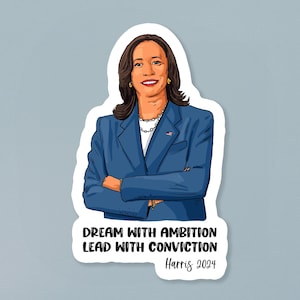 Autocollant pour l'élection de Kamala Harris 2024 | Autocollant en vinyle inspiré de Kamala Harris | Soutien aux partis politiques et démocrates | Sticker responsabilisant